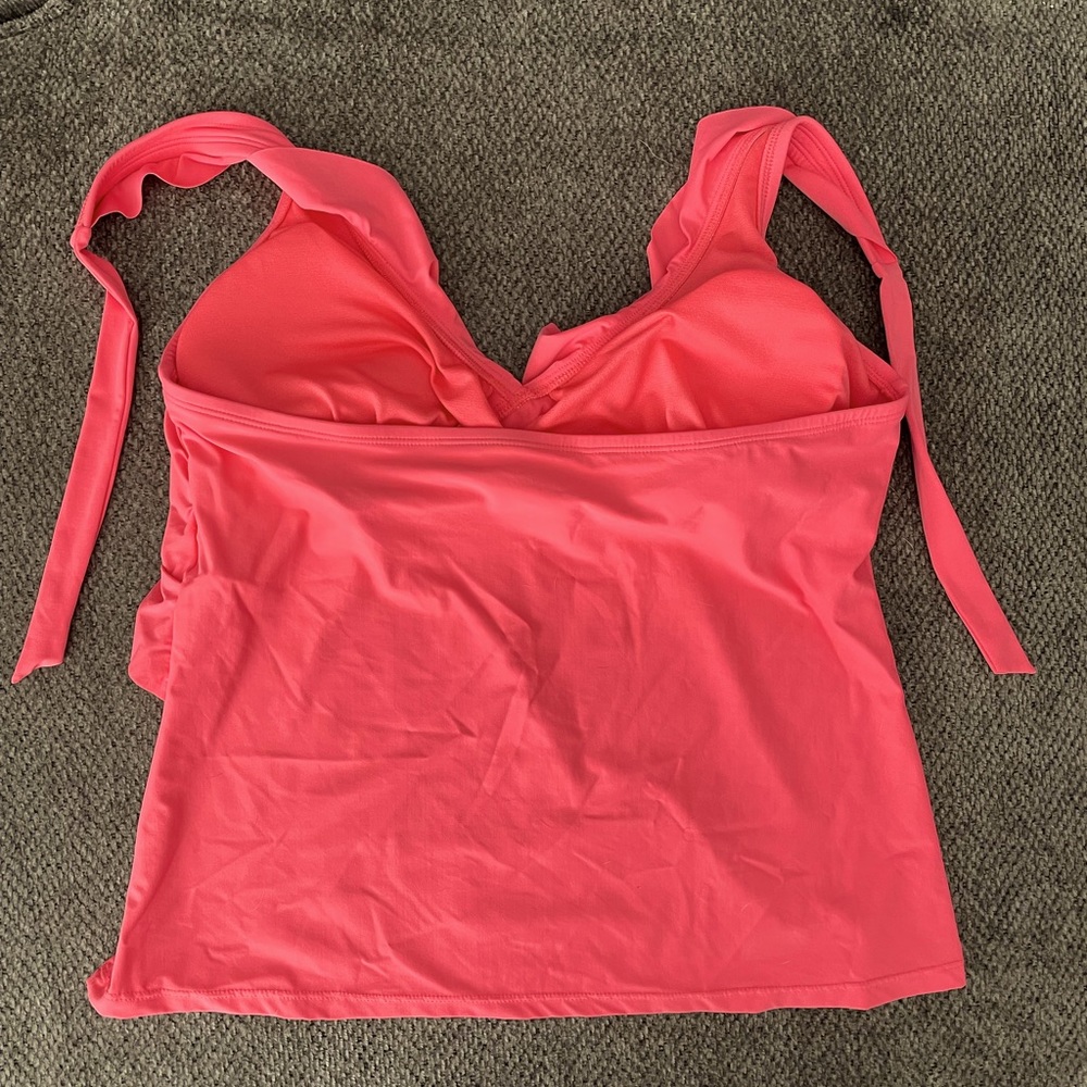 Women’s, APT 9, Tankini TOP ONLY, SIZE XL, HALTER style, Coral Color - Picture 2 of 3